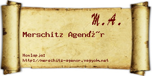 Merschitz Agenór névjegykártya